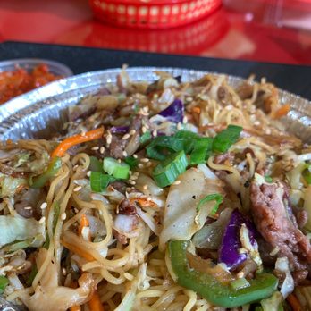 Bumblebee's KBBQ and Grill - K-noodles are full of ingredients and flavorful (love the teeny noodles!) - Korean Near Me - Provo, Utah
