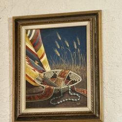 El Rancho Restaurant & Motel - Navajo basket painting
