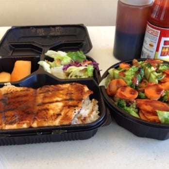WaBa Grill - Salmon plate and veggie bowl - Fast Food Near Me - Los Angeles, California WaBa Grill - Salmon plate and veggie bowl - Fast Food Near Me - Los Angeles, California