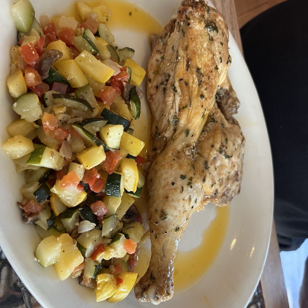 The Grill - Half a chicken with vegetables. Husbsbd found it tender and tasty - American Near Me - Lone Pine, California The Grill - Half a chicken with vegetables. Husbsbd found it tender and tasty - American Near Me - Lone Pine, California