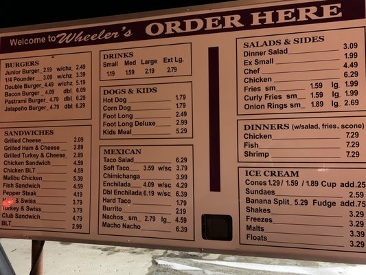 Menu photo 2 Wheeler's Drive-In Mount Pleasant, UT Menu photo 2 Wheeler's Drive-In Mount Pleasant, UT