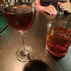 Black Manhattans - one up and one on ice