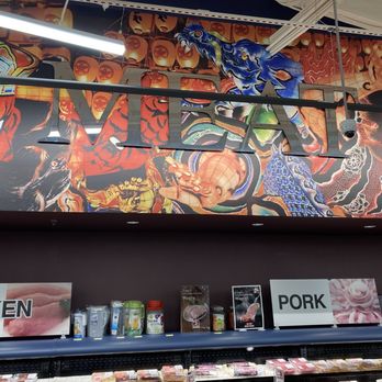 Mitsuwa Marketplace - The "Oni" and "Samurai" guarding the meat section - International Grocery Near Me - Northridge, California