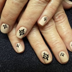Indigo Nail Creations - Taking a plain color up a notch! Manicure with hand painted nail art.