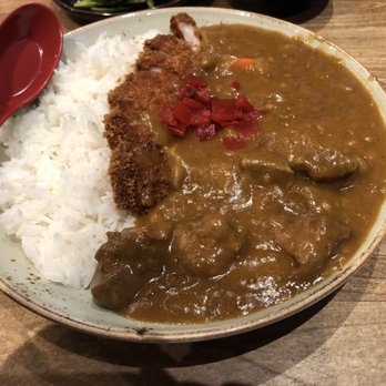 Mikuni - Beef curry with tonkatsu. Sorry for the blurry pix, I just wanted to dive in and eat. - Japanese Near Me - Davis, California Mikuni - Beef curry with tonkatsu. Sorry for the blurry pix, I just wanted to dive in and eat. - Japanese Near Me - Davis, California