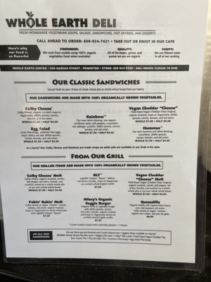Menu photo 2 Whole Earth Center Princeton, NJ
