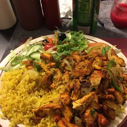 Chicken shawarma with rice. Chicken shawarma with rice.