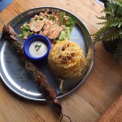 Greek Street - Slouvaki (skewered pork kebab)