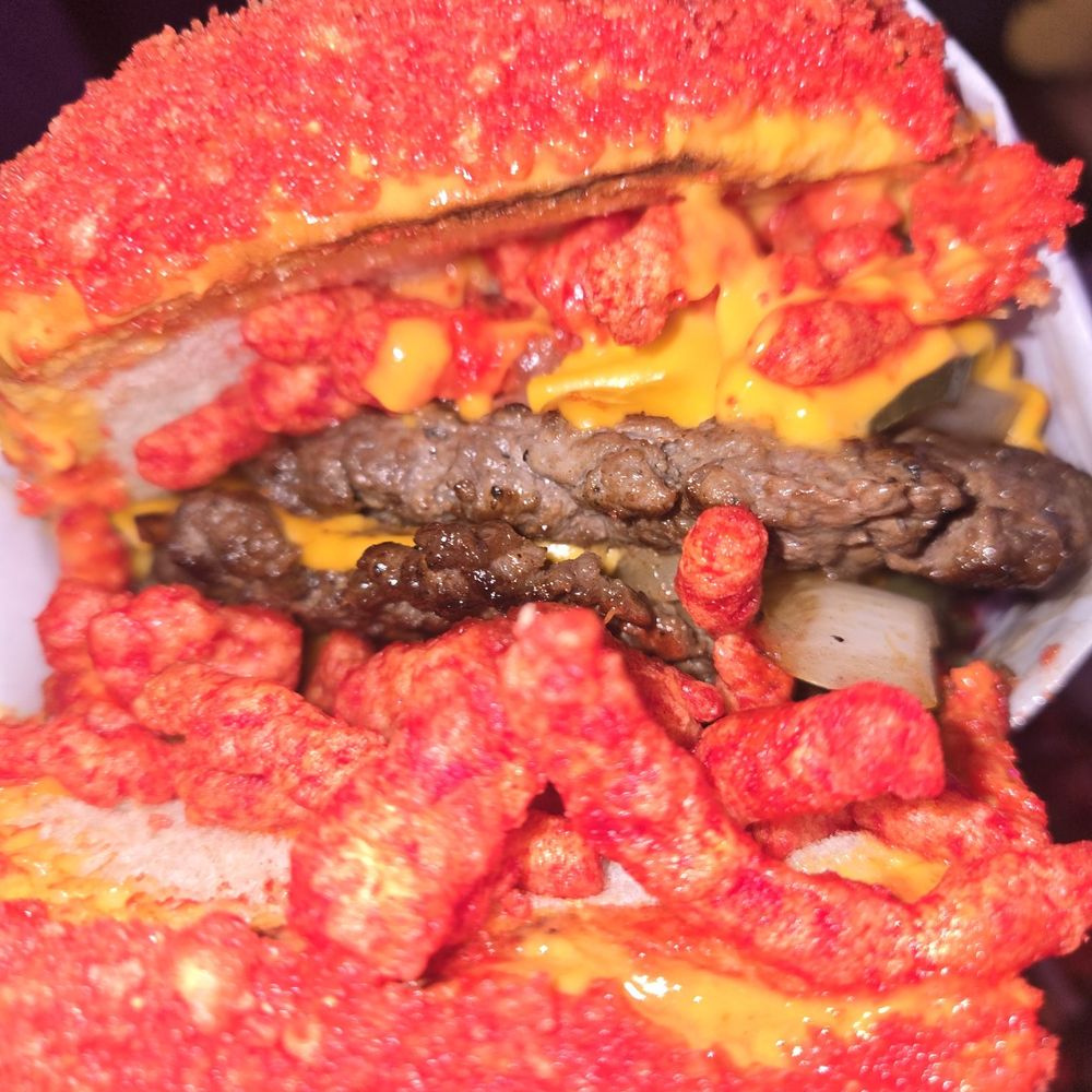 Fatima’s Grill - Hot cheeto burger - Mediterranean Near Me - Long Beach, California