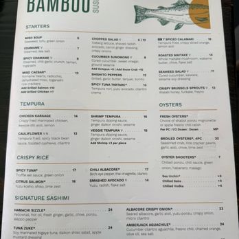 Bamboo Sushi - Menu - Sushi Bars Near Me - San Ramon, California