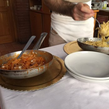 Dei Musei - Our food being served from skillets at our table - Italian Near Me - Rome, RM