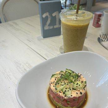 Pura Vida Miami - TUNA TARTARE Passion fruit drink - Breakfast & Brunch Near Me - Miami, Florida Pura Vida Miami - TUNA TARTARE Passion fruit drink - Breakfast & Brunch Near Me - Miami, Florida