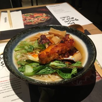 Wagamama - Miso cod ramen.  Slightly spicy, smoky cod in a rich chicken broth. OMG! - Ramen Near Me - Crawley, SRY