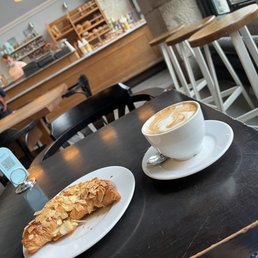 Almond croissant, flat white