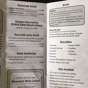 Bommarito Bakery - Current menu - Bakeries Near Me - Saint Clair Shores, Michigan