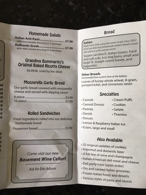 Menu photo 7 Bommarito Bakery Saint Clair Shores, MI