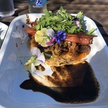 Old Possum Brewing - TrustMe Taco: handmade corn tortilla with grilled ala plancha, carne asada, peppers, salsa verde, and Arugula. - Breweries Near Me - Santa Rosa, California