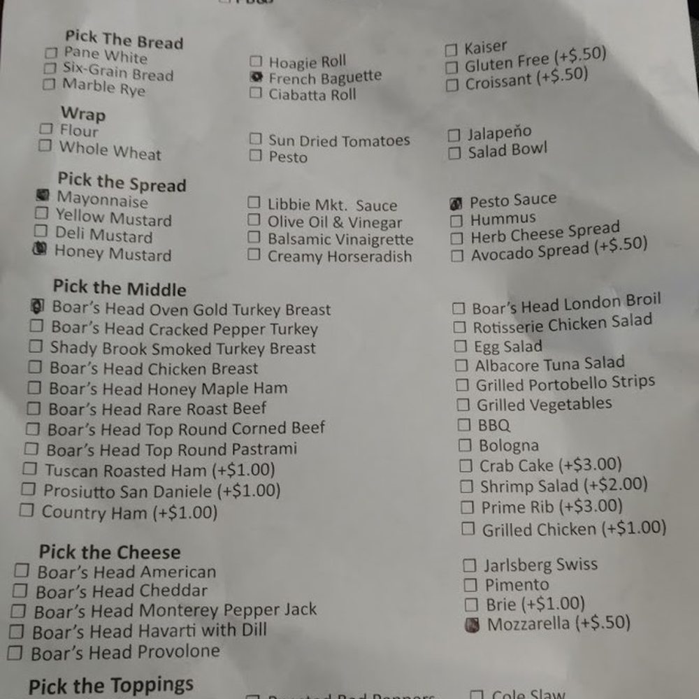 my sandwich order my sandwich order