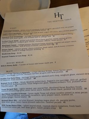 Menu photo 1 The Heritage Table Frisco, TX Menu photo 1 The Heritage Table Frisco, TX