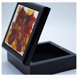 Two Knotty Sisters - Jewelry Box with Hand Painted Tile Inset
