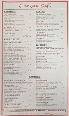 Menu photo 2 Crimson Cafe Saint Joseph, MI