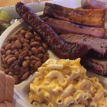 Stiles Switch BBQ & Brew - Meat plate with sausage - Barbeque Near Me - Austin, Texas