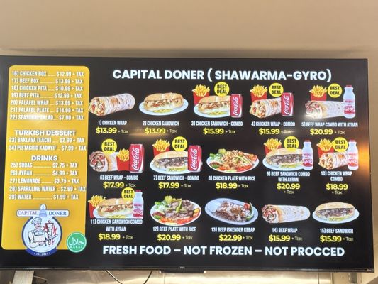 Menu photo 3 Capital Doner Shawarma Gyro Washington, DC, DC