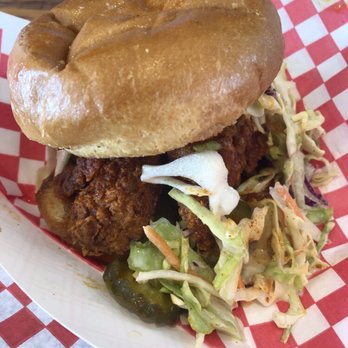 Clyde's Hot Chicken - Original Chicken Sandwich - Hot as Cluck - Chicken Shop Near Me - Fullerton, California Clyde's Hot Chicken - Original Chicken Sandwich - Hot as Cluck - Chicken Shop Near Me - Fullerton, California