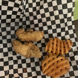 PopPop's Southern Fixin's - 2 out of the 3 tiny chicken finger baskets and waffle fries