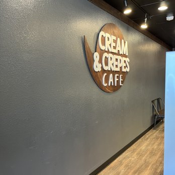 Cream And Crepes Cafe - Cream and crepes sign - Desserts Near Me - Richardson, Texas