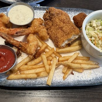 Fish City Grill - Seafood Platter split in half-my half sharing - Seafood Near Me - Allen, Texas Fish City Grill - Seafood Platter split in half-my half sharing - Seafood Near Me - Allen, Texas