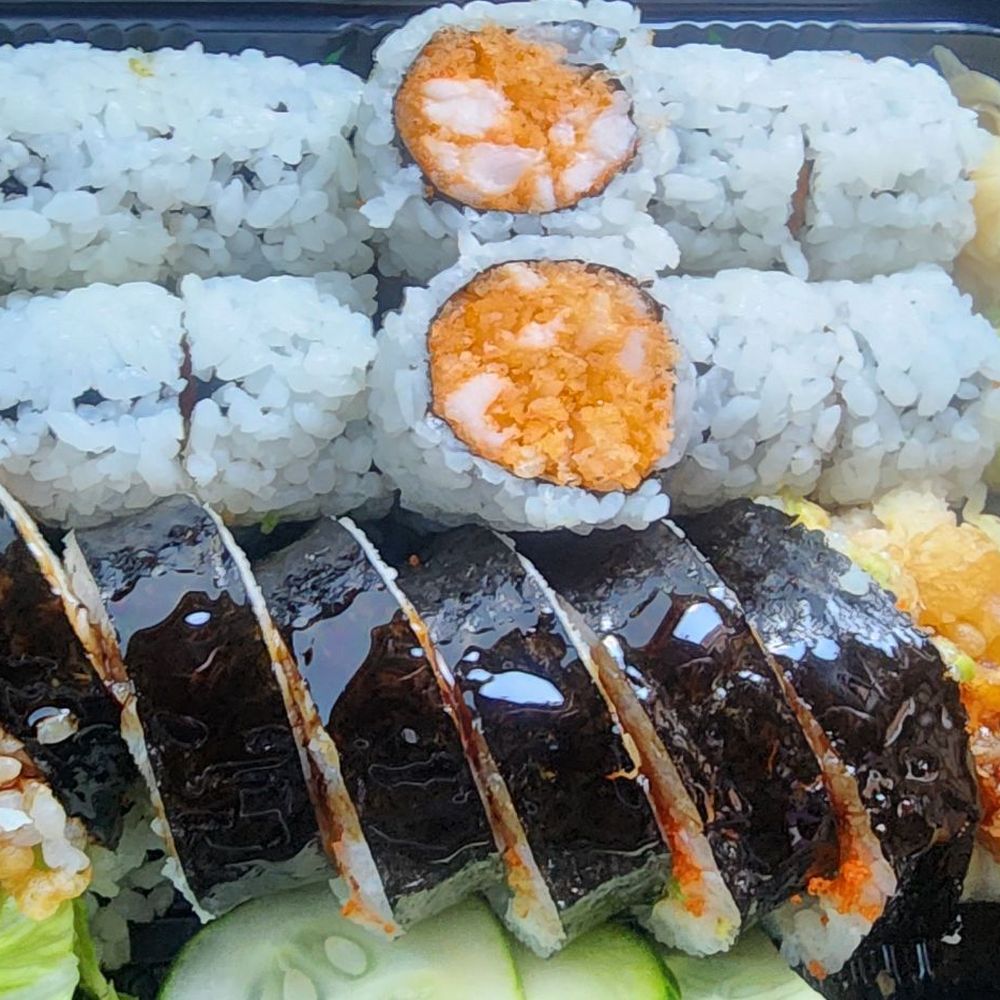 3 rolls: shrimp, salmon, and dragon. ~$30 3 rolls: shrimp, salmon, and dragon. ~$30