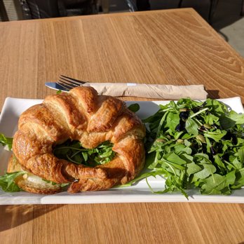 Lofty Coffee - Gruyere and fig croissant.  I don't know what the greens are, except amazing. - Coffee & Tea Near Me - San Diego, California