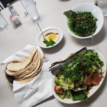 LE Chef Mediterranean - Warm pita, hummus, tabouleh, and fattoush. Ahhh, that tabouleh and fattoush. So delicious!! - Mediterranean Near Me - Upland, California LE Chef Mediterranean - Warm pita, hummus, tabouleh, and fattoush. Ahhh, that tabouleh and fattoush. So delicious!! - Mediterranean Near Me - Upland, California