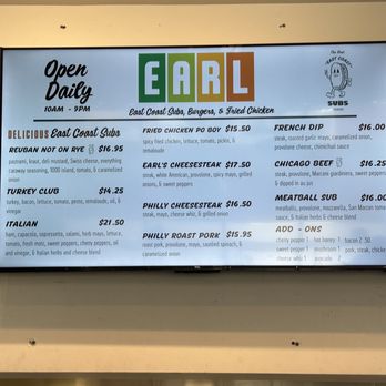 EARL Kakaako - Menu - Sandwiches Near Me - Honolulu, Hawaii