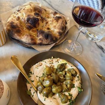 Motek - Mushroom hummus with homemade bread. - Mediterranean Near Me - Aventura, Florida