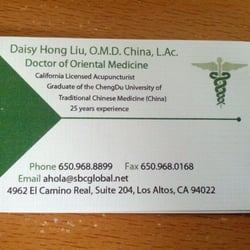 Daisy Hong Liu. DAOM., L. AC - Business card