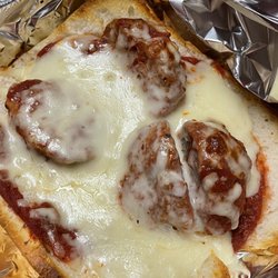 Meatball sandwich with cheese