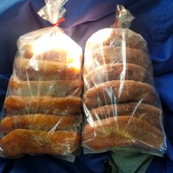 R & R One Stop - Plain & Brown Sugar Cinnamon Fry Cakes, still warm from the fryer!