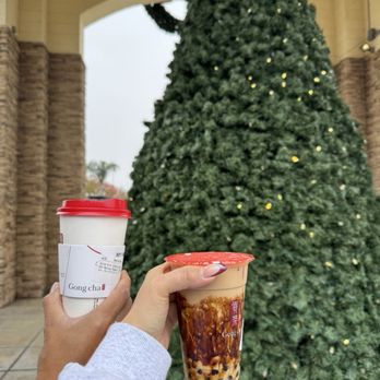 Gong cha - Tulare - Dolce milk coffee and iced Brown Sugar with boba - Bubble Tea Near Me - Tulare, California