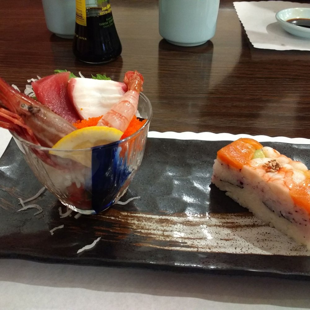 Kantaro Sushi - Chirashi cocktail and pressed nigiri - super good sweet shrimp - Sushi Bars Near Me - Torrance, California Kantaro Sushi - Chirashi cocktail and pressed nigiri - super good sweet shrimp - Sushi Bars Near Me - Torrance, California