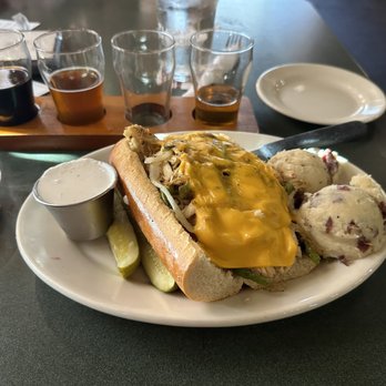 Flat Branch Pub & Brewing - Philly Cheese Steak Sandwich - chicken - American Near Me - Columbia, Missouri Flat Branch Pub & Brewing - Philly Cheese Steak Sandwich - chicken - American Near Me - Columbia, Missouri