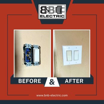 B&B Electric - Before and after of a light switch properly installed - Electricians Near Me - Euless, Texas B&B Electric - Before and after of a light switch properly installed - Electricians Near Me - Euless, Texas