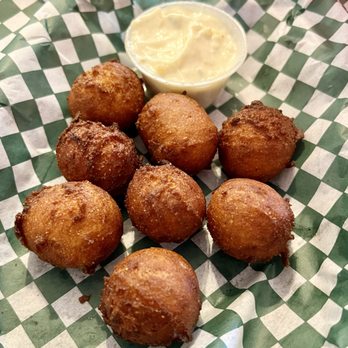 Johnny Ray's Smokehouse - Hush puppies with their own signature tartar sauce. - Barbeque Near Me - Lawndale, North Carolina Johnny Ray's Smokehouse - Hush puppies with their own signature tartar sauce. - Barbeque Near Me - Lawndale, North Carolina