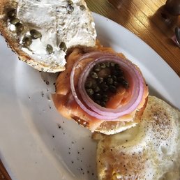 Skimpy portion of lox on my lox bagel Skimpy portion of lox on my lox bagel