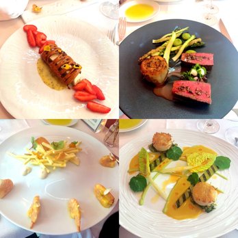 Daniel - Clockwise: Provence Gariguette strawberries. Scharbauer Ranch Beef. Cape cod sea scallop for appetizer. Shrimp appetizer. - French Near Me - New York, New York