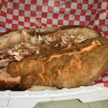 The Kajun Connection - A thick juicy seasoned catfish po'boy.  They also have grilled options - Cajun/Creole Near Me - Ewa Beach, Hawaii