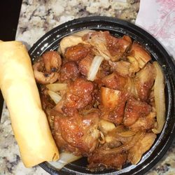 China Wok - Bourbon chicken with a spring roll