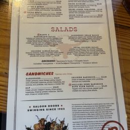 Front of Menu Front of Menu