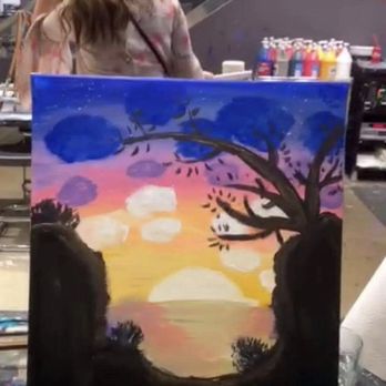 Pinot's Palette - My sunset (trust me I'm not very patient but others had great paintings) - Paint & Sip Near Me - Brea, California Pinot's Palette - My sunset (trust me I'm not very patient but others had great paintings) - Paint & Sip Near Me - Brea, California